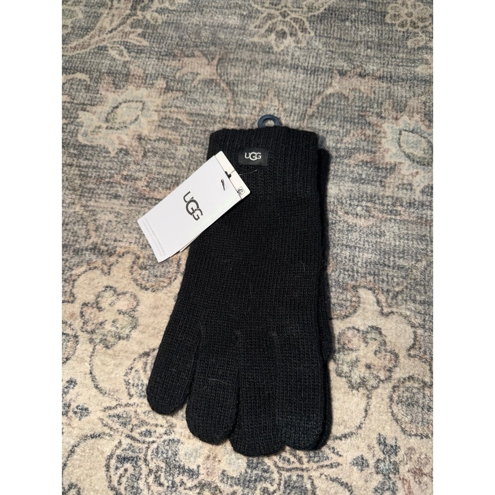 UGG Knit Tech Black Knit Gloves Mens